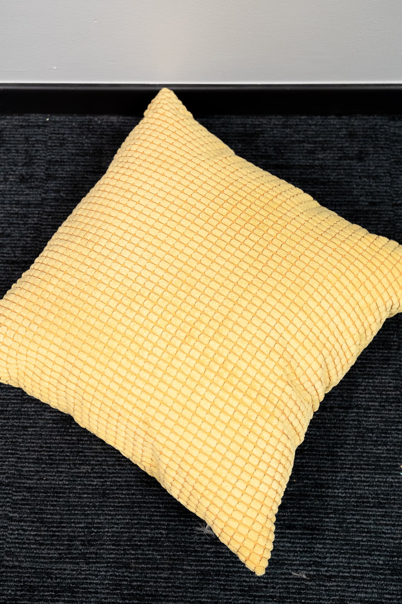 ochre waffle cushion-2